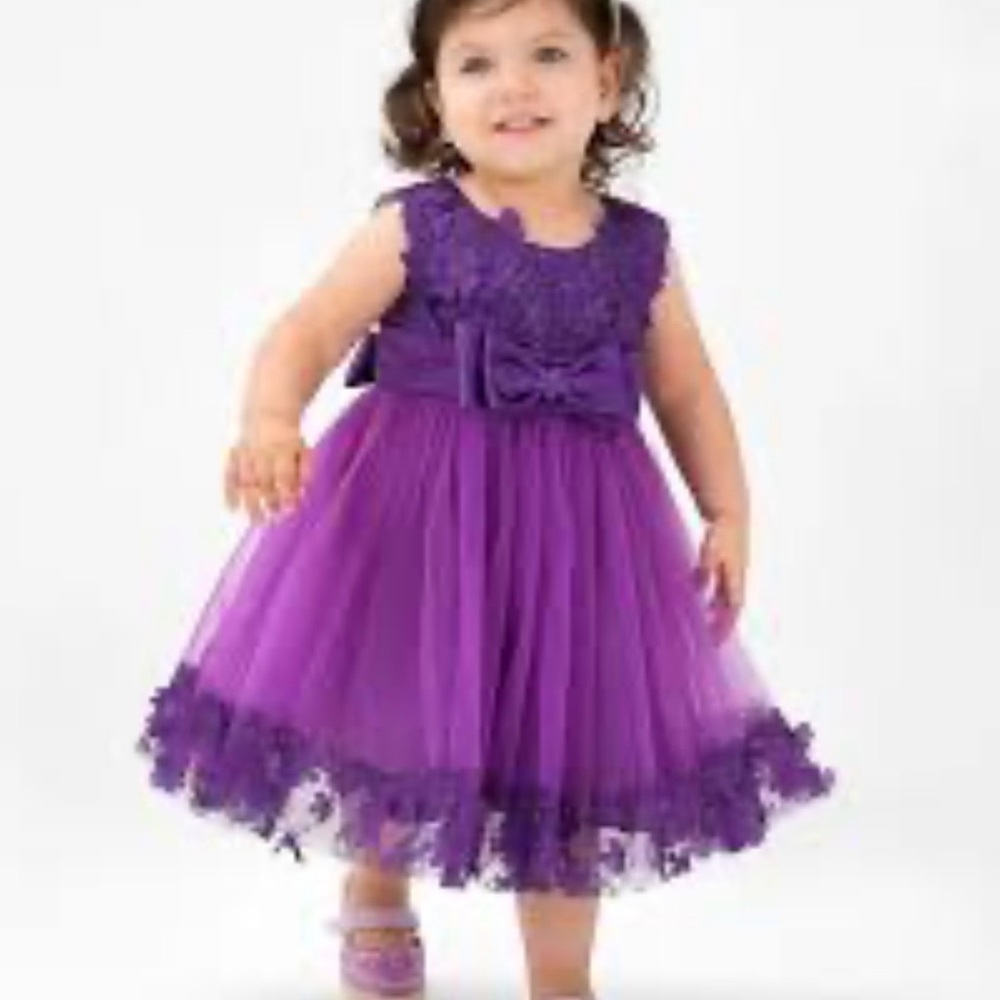 Boutique 9 Deep Purple Floral tulle formal  Dress size 3-4 years